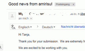 Eine E-Mail von Amirisu - da war die Freude noch groß!